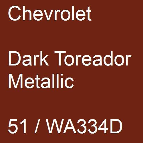 Chevrolet, Dark Toreador Metallic, 51 / WA334D.